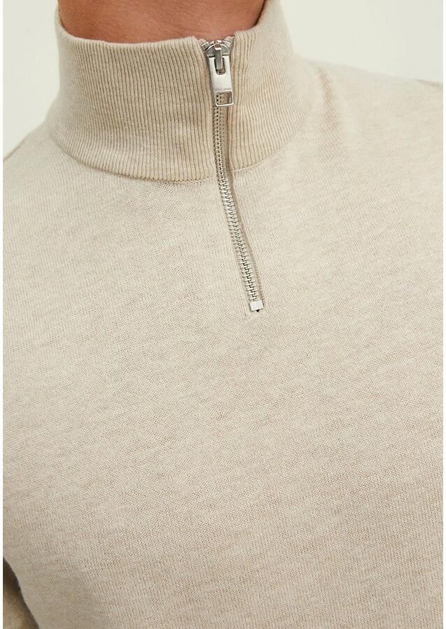 Jack & Jones Gebreide trui EMIL KNIT HALF ZIP met korte ritssluiting in troyer-look - Foto 4