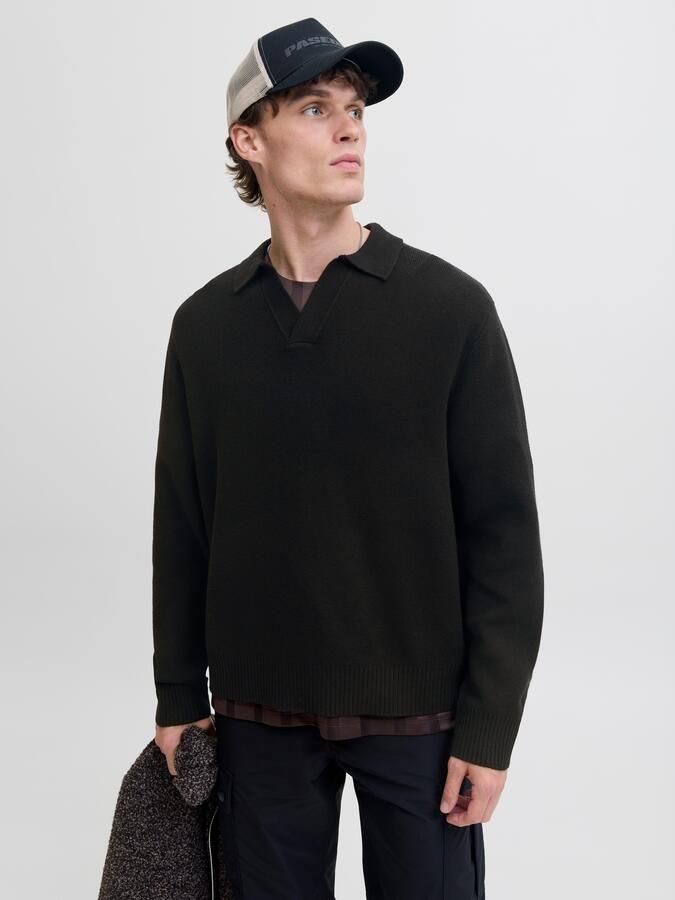 Jack & Jones Gebreide trui JCOCOVER KNIT SPLIT NECK POLO - Foto 6