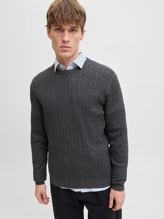 Jack & Jones Gebreide trui JJEEMIL KNIT CABLE CREW NECK NOOS - Foto 6