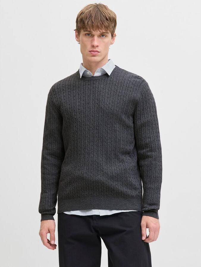 Jack & Jones Gebreide trui JJEEMIL KNIT CABLE CREW NECK NOOS - Foto 3