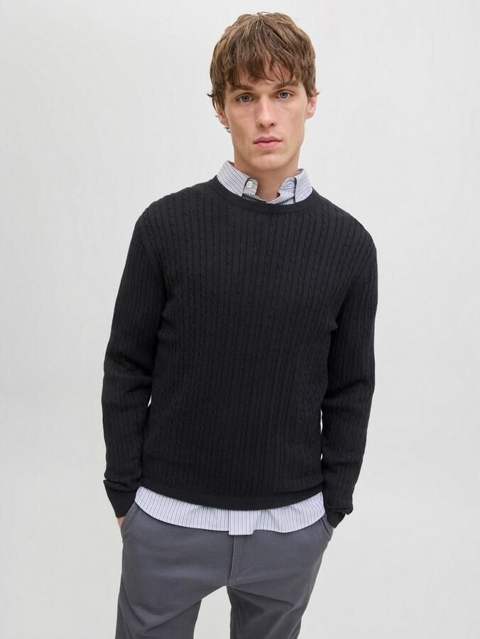 Jack & Jones Gebreide trui JJEEMIL KNIT CABLE CREW NECK NOOS - Foto 3