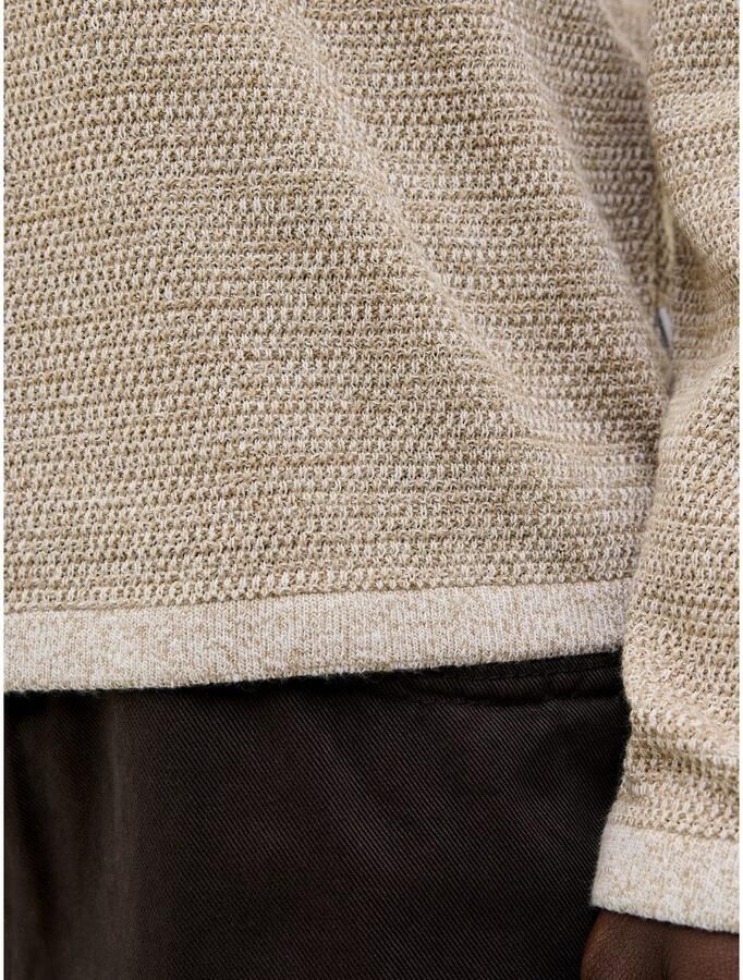 JACK & JONES ESSENTIALS gebreide trui met textuur grijsgroen - Foto 4