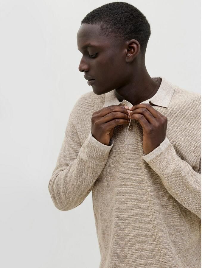 JACK & JONES ESSENTIALS gebreide trui met textuur grijsgroen - Foto 6