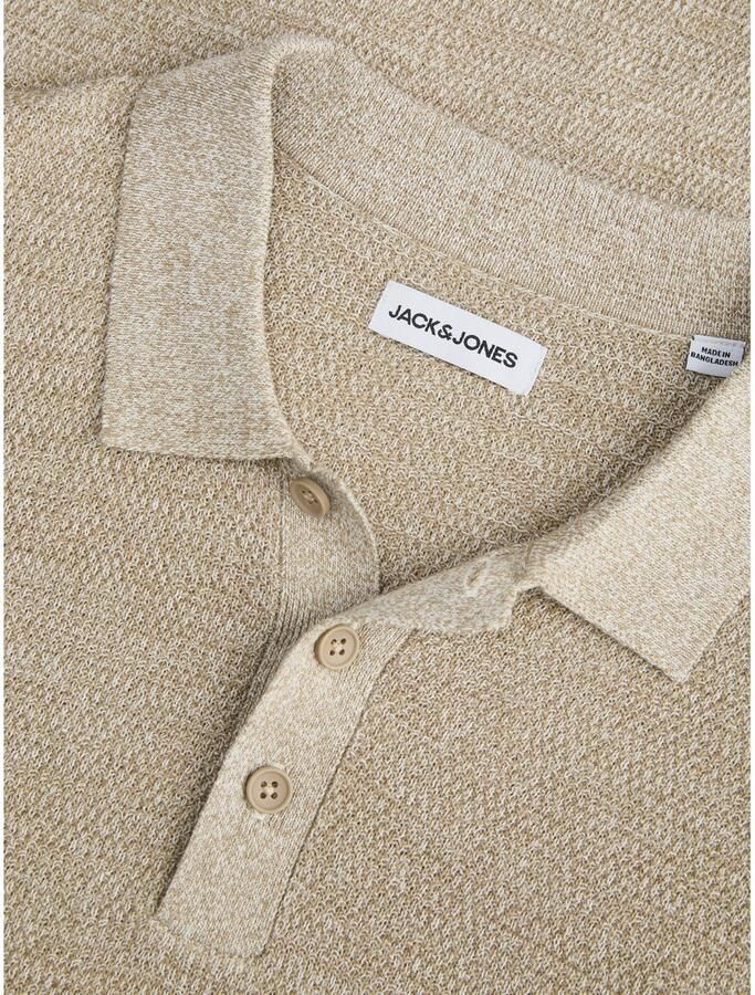 JACK & JONES ESSENTIALS gebreide trui met textuur grijsgroen - Foto 3