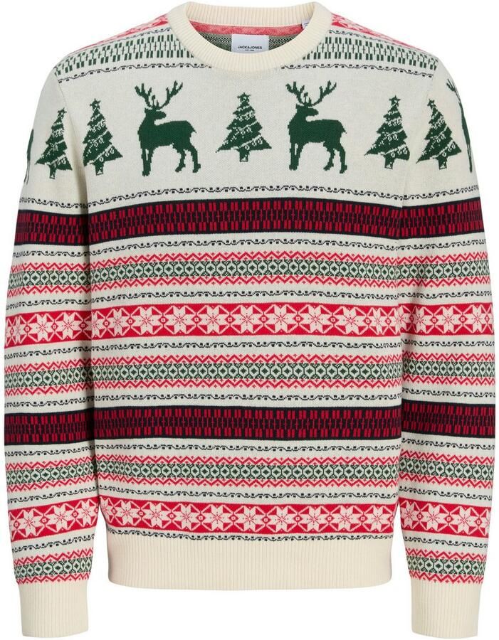 Jack & Jones Gebreide trui JJXMAS NOEL KNIT CREW NECK