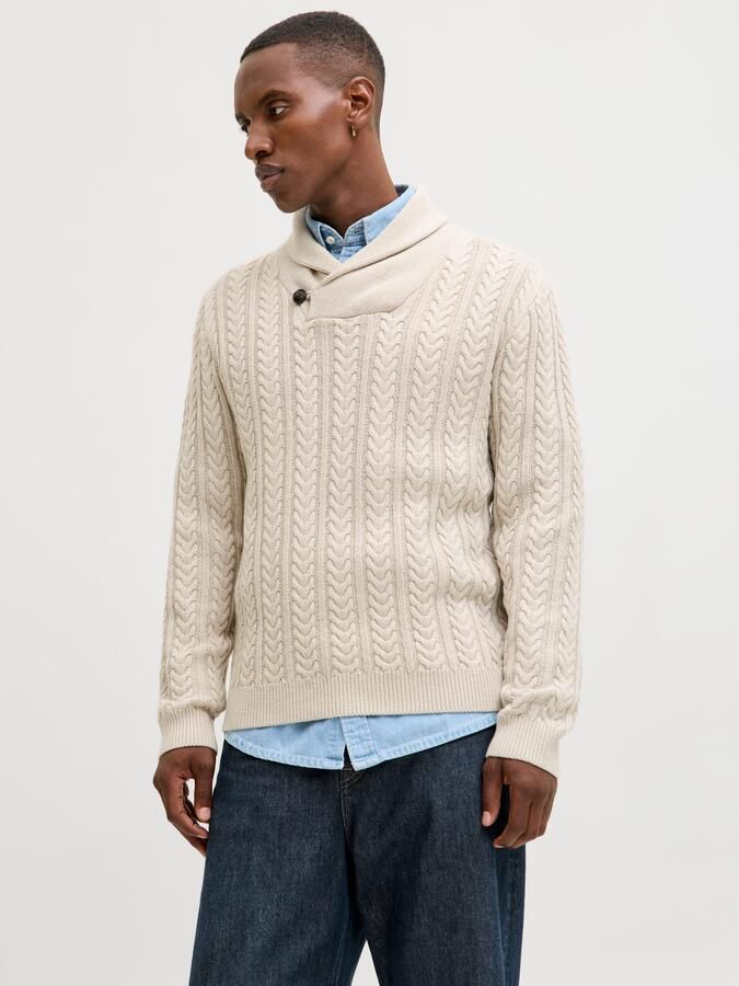 Jack & Jones Gebreide trui JPRBLUSEAN KNIT CABLE SHAWL NECK - Foto 9