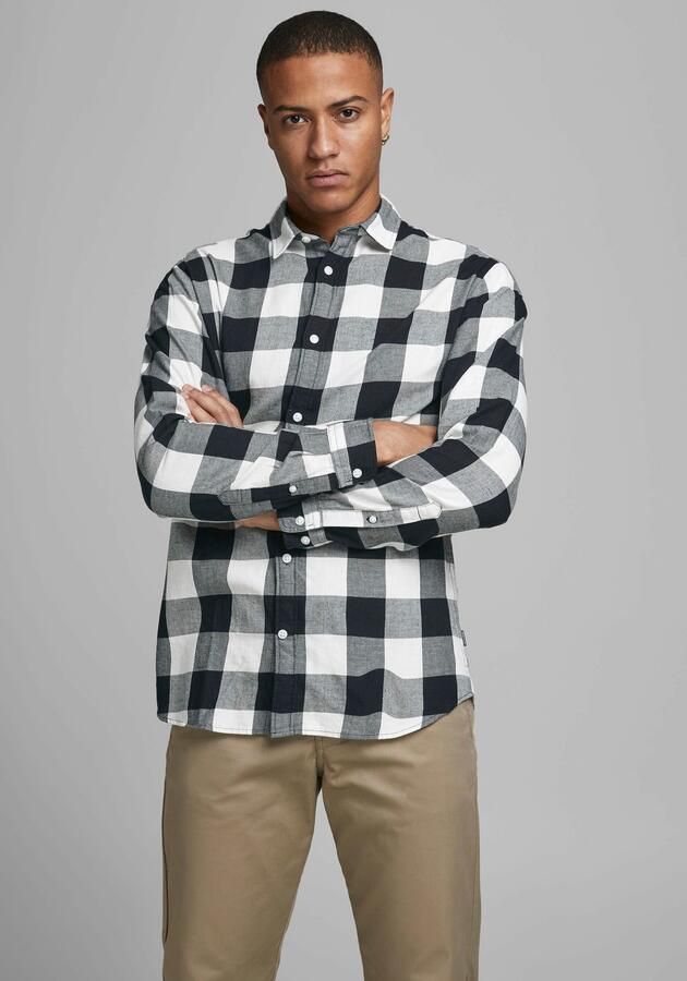 Jack & jones Regular fit vrijetijdsoverhemd van twill model 'Gingham' - Foto 7