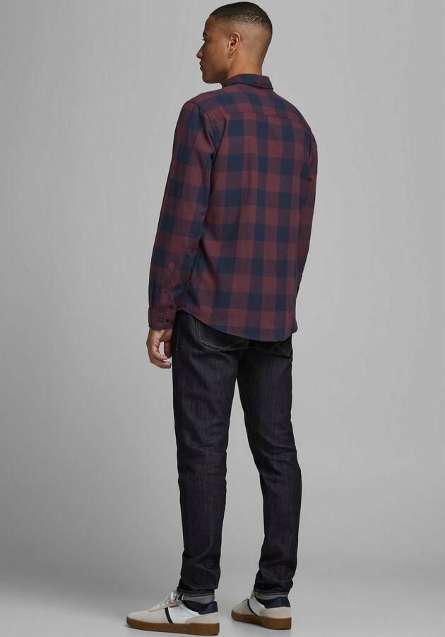 JACK & JONES ESSENTIALS geruit slim fit overhemd JJEGINGHAM port royale - Foto 6