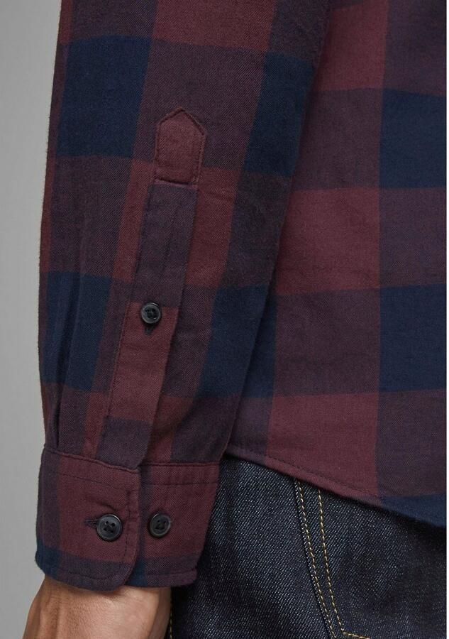 JACK & JONES ESSENTIALS geruit slim fit overhemd JJEGINGHAM port royale - Foto 3