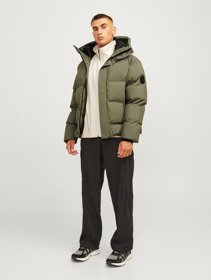 Jack & jones Heren Gewatteerde Jas met Capuchon Brown Heren - Foto 3