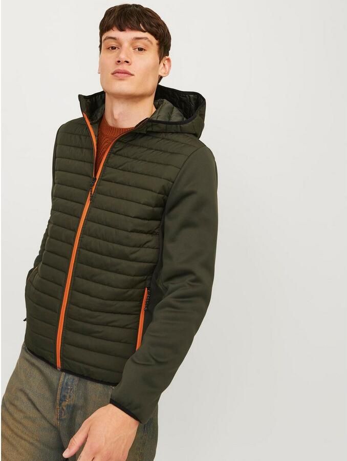 Jack & Jones Gewatteerde jas JJEMULTI met capuchon en voering effen modieus regular fit polyester - Foto 4