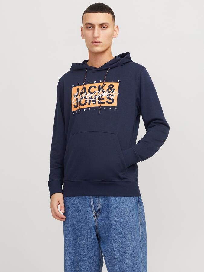 Jack & Jones Hoodie JJCOLTON – Sweater met print regular fit en materiaalmix bedrukt modieus regular fit aangeruwde sweatstof capuchon - Foto 8
