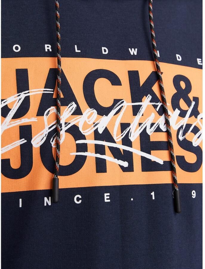 Jack & Jones Hoodie JJCOLTON – Sweater met print regular fit en materiaalmix bedrukt modieus regular fit aangeruwde sweatstof capuchon - Foto 2