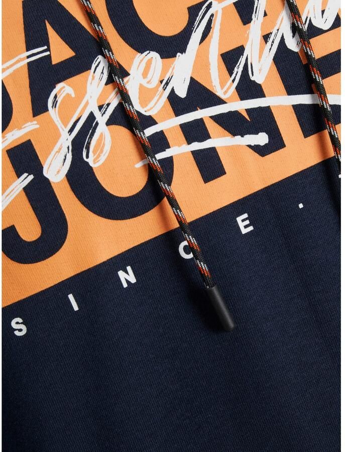 Jack & Jones Hoodie JJCOLTON – Sweater met print regular fit en materiaalmix bedrukt modieus regular fit aangeruwde sweatstof capuchon - Foto 4
