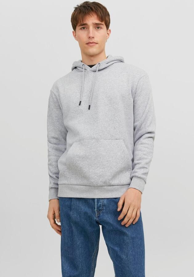 JACK & JONES ESSENTIALS gemêleerde hoodie JJEBRADLEY grijs melange - Foto 8