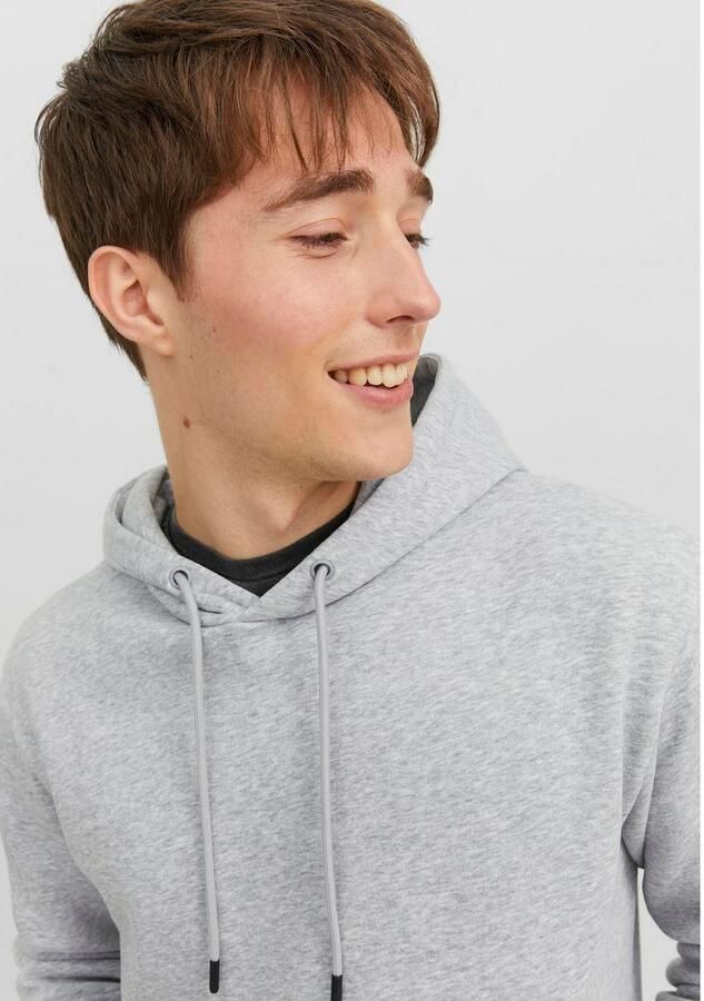 JACK & JONES ESSENTIALS gemêleerde hoodie JJEBRADLEY grijs melange - Foto 3