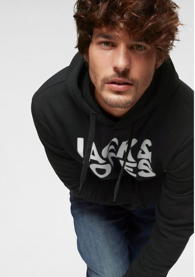 Jack & Jones Hoodie JJECORP capuchon en frontprint bedrukt modieus regular fit katoenmix ronde hals - Foto 2