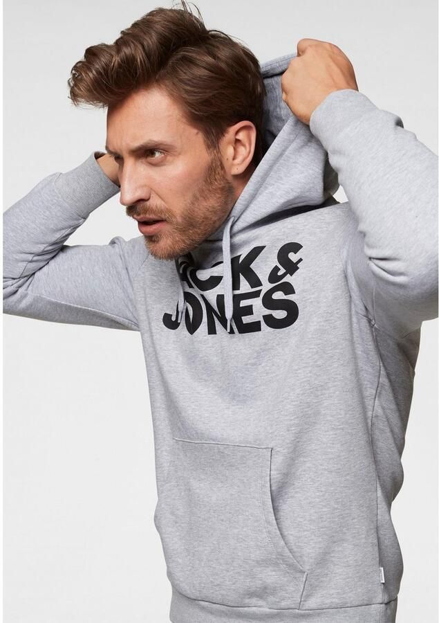 Jack & Jones Hoodie JJECORP capuchon en frontprint bedrukt modieus regular fit katoenmix ronde hals - Foto 2