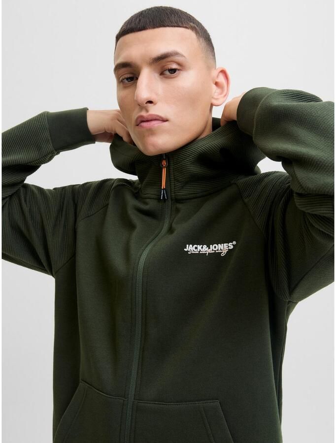 Jack & jones Regular fit sweatjack met logoprint model 'Thatcher'