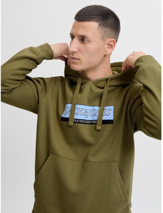 Jack & Jones Hoodie JORINWOOD BLOCK BRANDING SWEAT HOOD