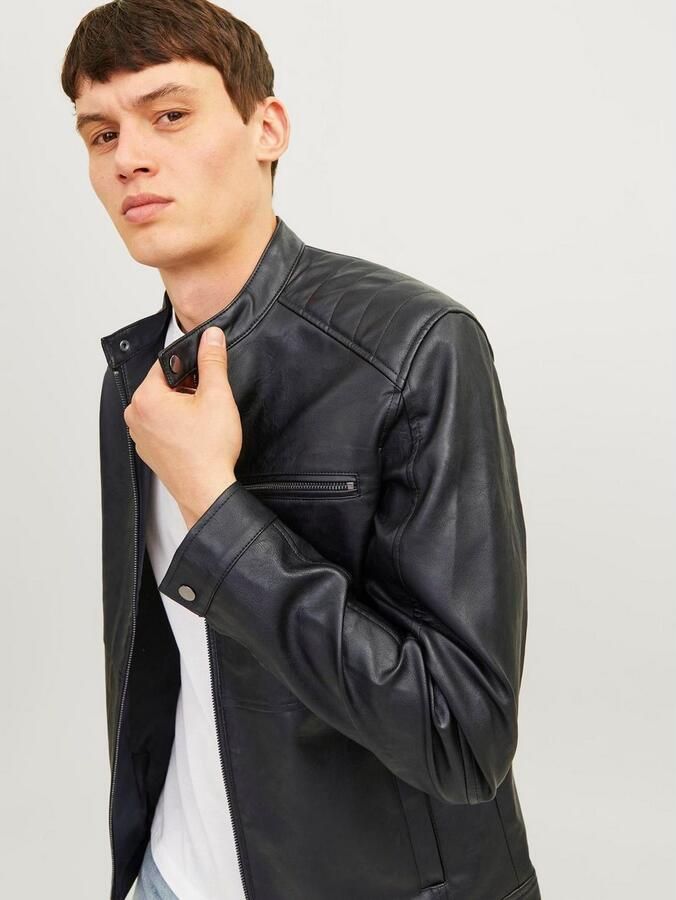 Jack & Jones Imitatieleren jack JJEDYLAN PU BIKER JACKET NOOS - Foto 6