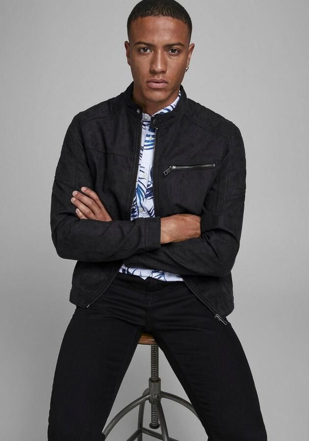 Jack & Jones Imitatieleren jack JJEROCKY in kunstlederen look met zakken met ritssluiting - Foto 10