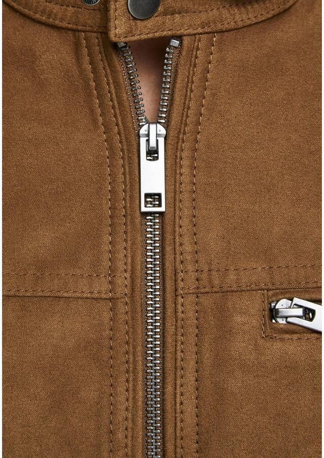 Jack & Jones Imitatieleren jack JJEROCKY in kunstlederen look met zakken met ritssluiting - Foto 3