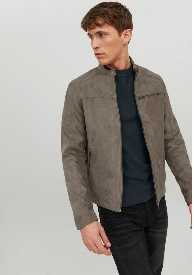 Jack & Jones Imitatieleren jack JJEROCKY in kunstlederen look met zakken met ritssluiting - Foto 4