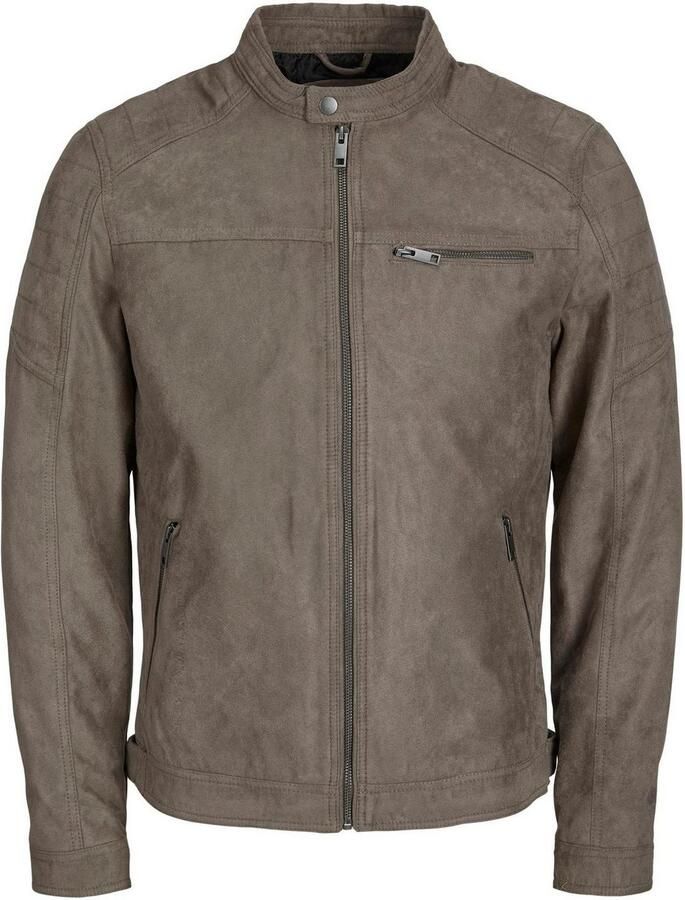 Jack & Jones Imitatieleren jack JJEROCKY in kunstlederen look met zakken met ritssluiting