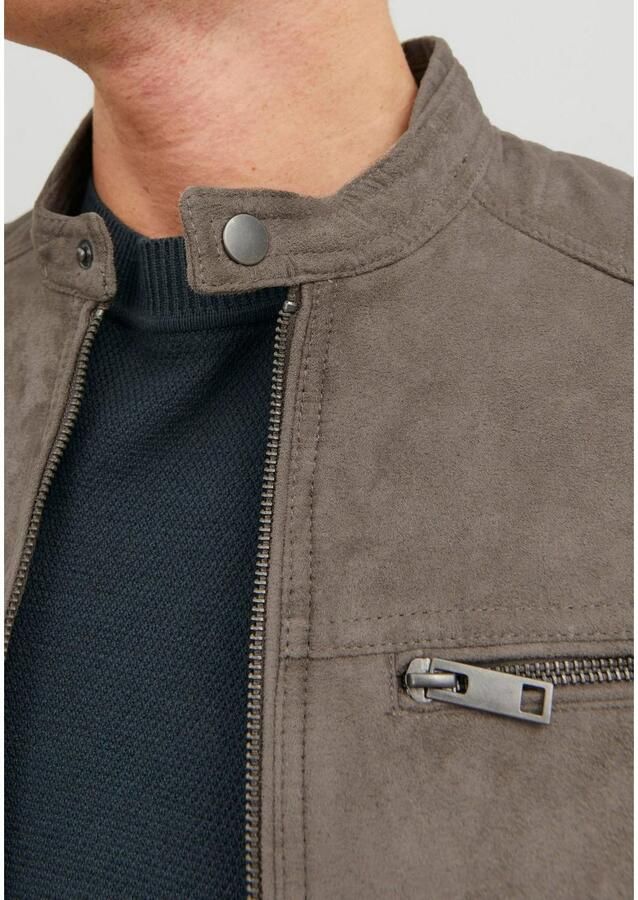 Jack & Jones Imitatieleren jack JJEROCKY in kunstlederen look met zakken met ritssluiting - Foto 3