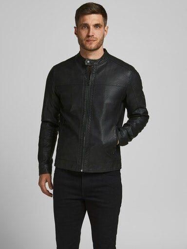 Jack & jones Zwarte Eco-Leren Polyamide Herenjas Black Heren - Foto 8