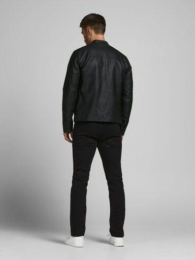Jack & jones Zwarte Eco-Leren Polyamide Herenjas Black Heren - Foto 5
