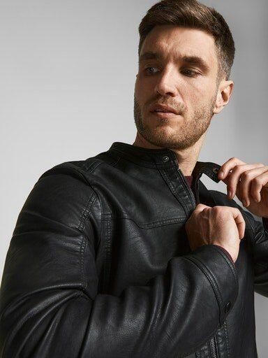 Jack & jones Zwarte Eco-Leren Polyamide Herenjas Black Heren - Foto 6