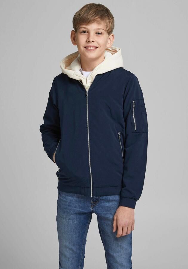 Jack & Jones Junior Bomberjack JJERUSH windafstotend en onderhoudsvriendelijk effen modieus regular fit web opstaande kraag - Foto 7