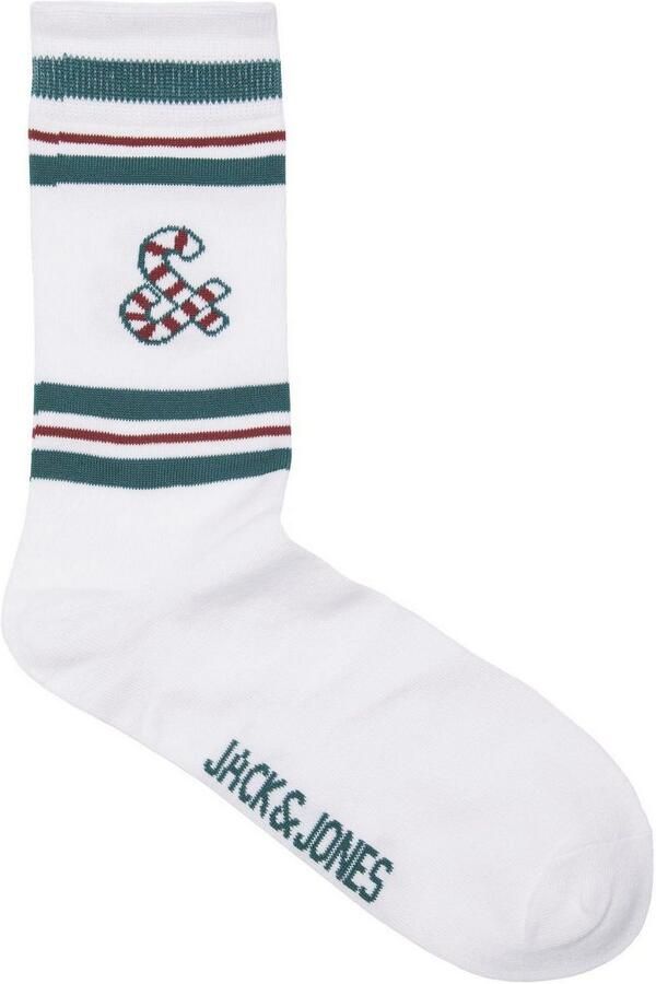 Jack & jones JUNIOR giftbox boxershort + sokken JACXMAS CANDY donkerblauw wit Jongens Stretchkatoen 128 - Foto 2