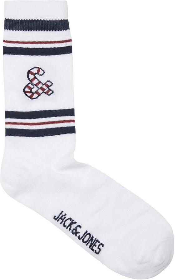 Jack & jones JUNIOR giftbox boxershort + sokken JACXMAS CANDY donkerblauw wit Jongens Stretchkatoen 128 - Foto 4