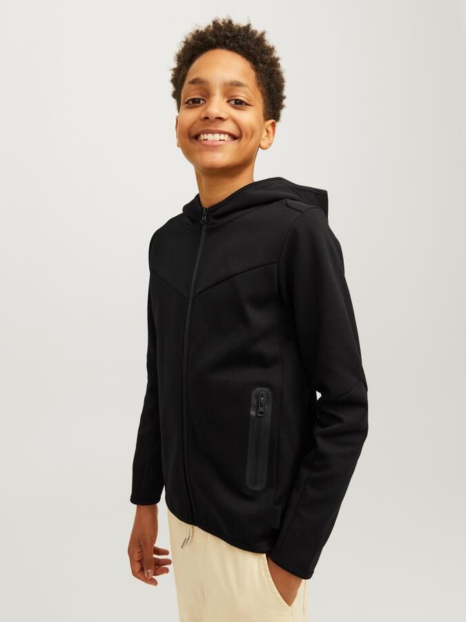 Jack & jones JUNIOR vest JCOFUSION zwart Jongens Polyester Capuchon Effen 128 - Foto 7