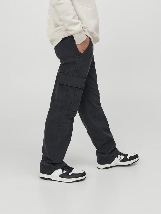 Jack & jones JUNIOR loose fit cargobroek JPSTKANE JJHARLOW zwart Jongens Stretchkatoen 128 - Foto 4