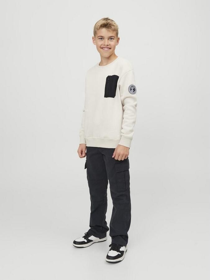 Jack & jones JUNIOR loose fit cargobroek JPSTKANE JJHARLOW zwart Jongens Stretchkatoen 128 - Foto 7