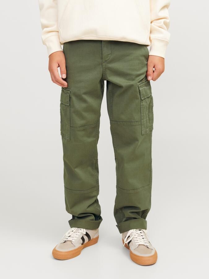 Jack & jones JUNIOR loose fit cargobroek JPSTKANE JJHARLOW Groen Jongens Stretchkatoen 128 - Foto 8