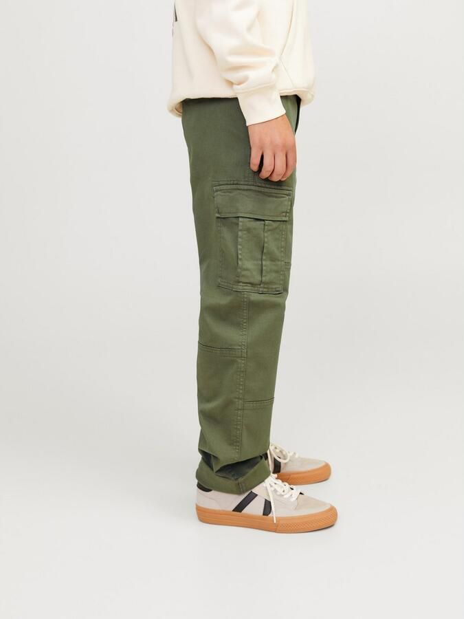 Jack & jones JUNIOR loose fit cargobroek JPSTKANE JJHARLOW Groen Jongens Stretchkatoen 128 - Foto 6