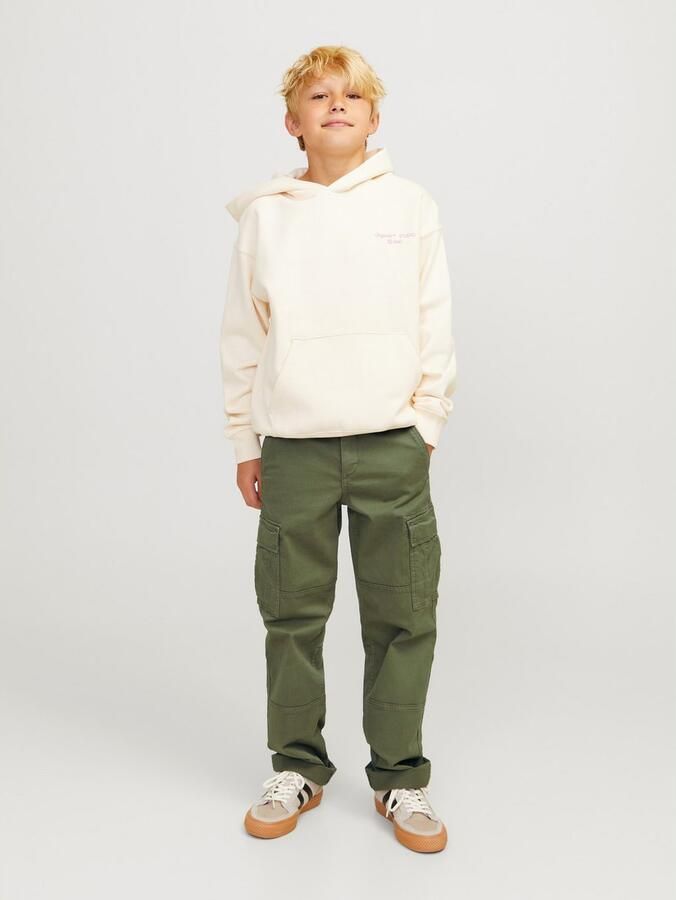Jack & jones JUNIOR loose fit cargobroek JPSTKANE JJHARLOW Groen Jongens Stretchkatoen 128 - Foto 3