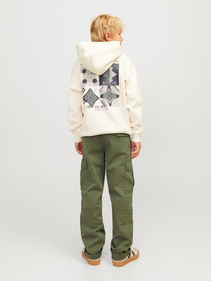 Jack & jones JUNIOR loose fit cargobroek JPSTKANE JJHARLOW Groen Jongens Stretchkatoen 128 - Foto 4