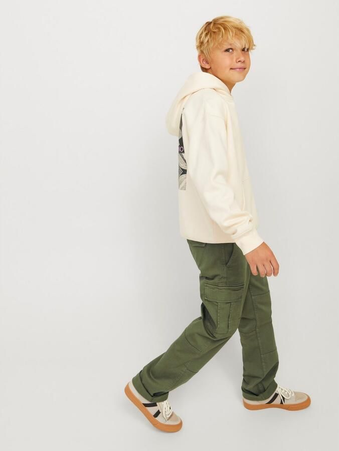 Jack & jones JUNIOR loose fit cargobroek JPSTKANE JJHARLOW Groen Jongens Stretchkatoen 128 - Foto 5