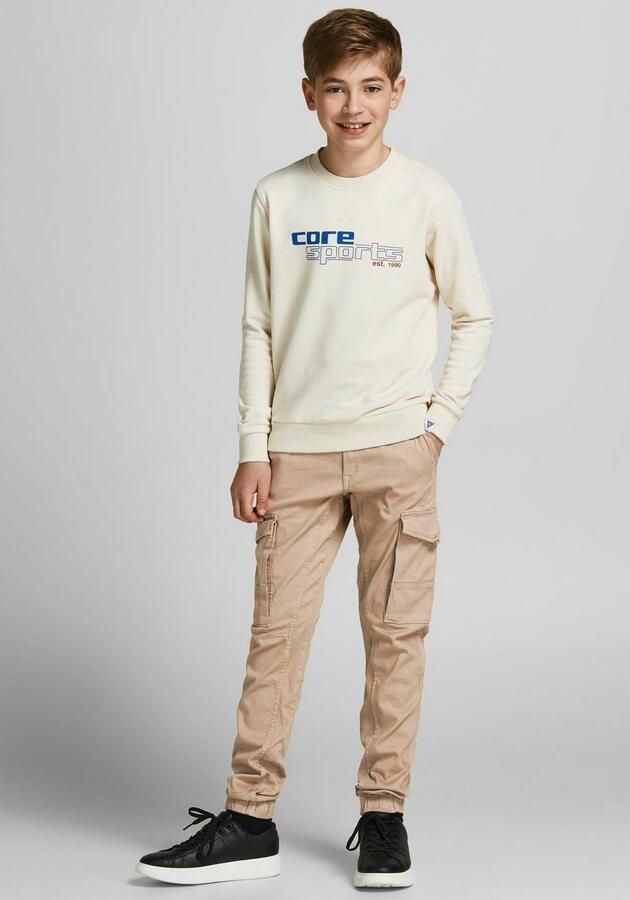 Jack & jones JUNIOR tapered fit cargobroek JPSTPAUL beige- Jongens Stretchkatoen 152 - Foto 7