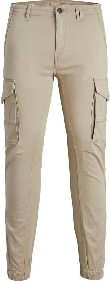 Jack & jones JUNIOR tapered fit cargobroek JPSTPAUL beige- Jongens Stretchkatoen 152 - Foto 9
