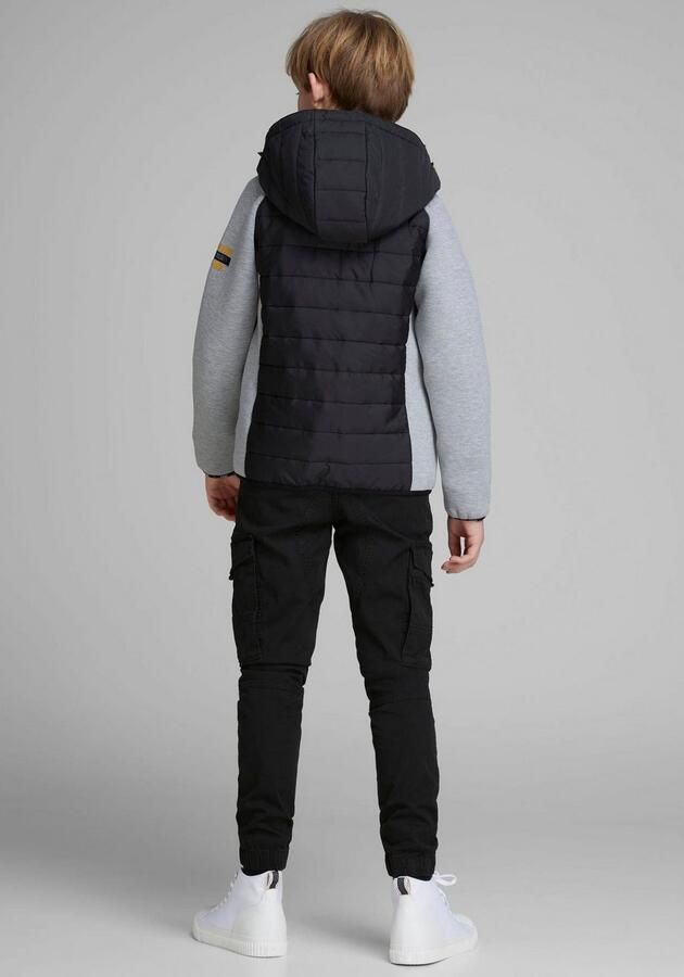 Jack & jones JUNIOR cargobroek JJIPAUL zwart Jongens Stretchkatoen Effen 140 - Foto 10