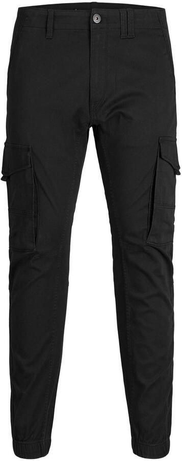 Jack & jones JUNIOR cargobroek JJIPAUL zwart Jongens Stretchkatoen Effen 140 - Foto 9