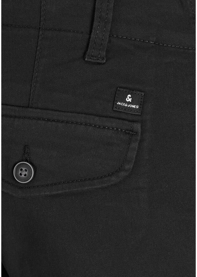 Jack & jones JUNIOR cargobroek JJIPAUL zwart Jongens Stretchkatoen Effen 152 - Foto 4