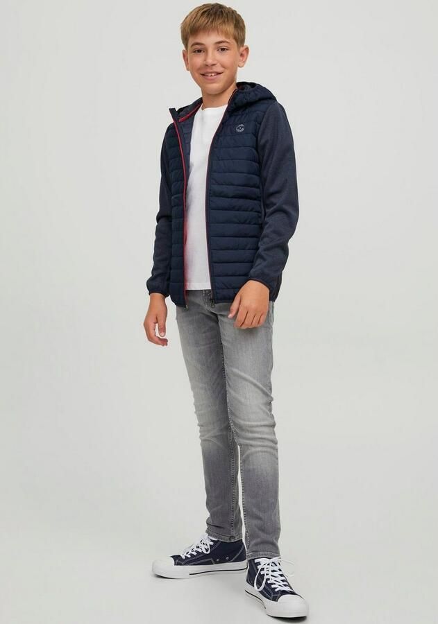 Jack & jones JUNIOR gewatteerde tussenjas JJEMULTI donkerblauw Jongens Polyester Capuchon 128 - Foto 8